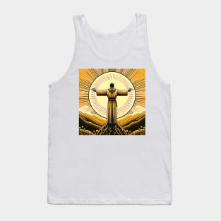 AI Saint Francis of Assisi as a Franciscan Tau Expressionist Effect 3 Tank Top